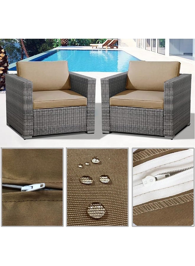 FLYMEI Patio Cushion Covers 24X24X4, Outdoor Furniture Cushions Cover Replacement, Water Resistant Outdoor Couch Cushion Covers Patio Cushion Slipcovers - Image 3