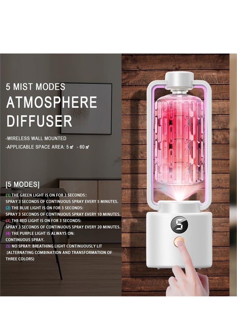 واي آند دي Gardenia Aromatherapy Diffusers, Essential Oil Diffuser, Wireless Wall Mounted Air Freshener, 7-Color Night Light 4 Mist Mode Aroma Humidifier, Suitable for Home Large Room Bathroom - Image 3