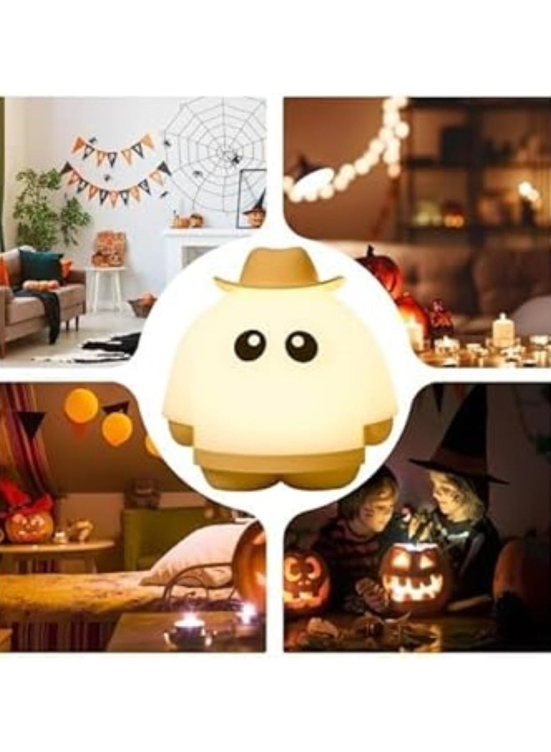 بيتا ضوء ليلي، مصباح LED على شكل شبح هالوين، قابل لإعادة الشحن عبر USB بسعة 1200 مللي أمبير، مصباح ليلي قابل للتعتيم بدرجة لا نهائية، مع خاصية الإطفاء التلقائي بعد 30 دقيقة، مثالي لديكور المنزل. - Image 5