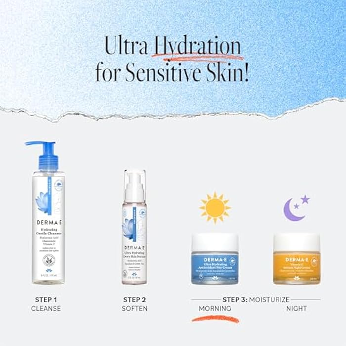derma-e Derma E Ultra Hydrating Antioxidant Day Cream – Face Moisturizer with Hyaluronic Acid, Squalane, and Ceramides to Smooth and Nourish, Hydrating Face Moisturizer for Sensitive Skin, 2 Fl Oz - Image 5