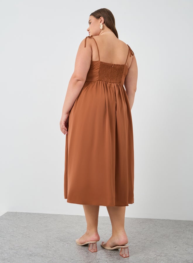 Styli Tie Strap Midi Dress  - Image 5
