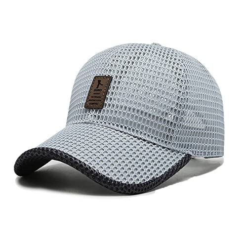 FASHIXD Summer Mesh Baseball Cap for Men Women Trucker Mesh Hat Baseball Hats Outdoor Sports Running hat (1-Gray) - Image 1