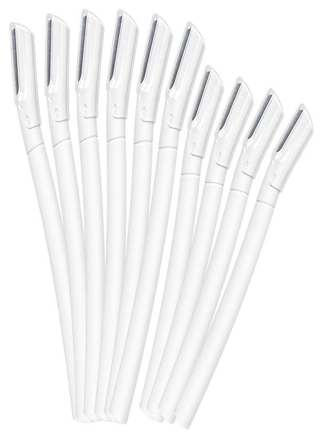 fernfern Dermaplane Razor for Women Face, 10 Pack Professional Facial Hair Removal & Dermaplaning Tool for Peach Fuzz, Eyebrow Shaping and Gentle Exfoliation (White - Image 1