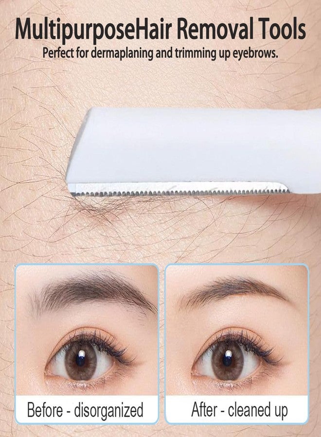 fernfern Dermaplane Razor for Women Face, 10 Pack Professional Facial Hair Removal & Dermaplaning Tool for Peach Fuzz, Eyebrow Shaping and Gentle Exfoliation (White - Image 3
