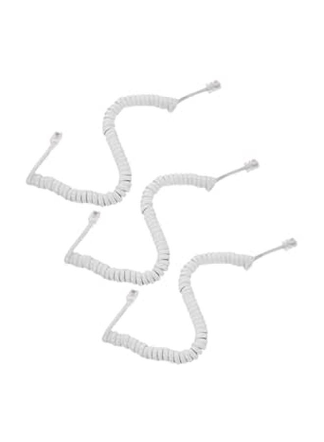 3 Pack Stretchable Coiled Telephone Cable Anti Tangle Cord For Landline Phones - Image 1
