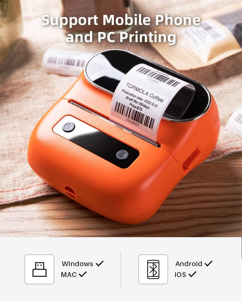 صانع الملصقات Phomemo M220، طابعة ملصقات حرارية بتقنية البلوتوث بحجم 3.14 بوصة للباركود والعنوان والتصنيف والبريد وملفات المجلدات، سهلة الاستخدام، تدعم الهواتف وأجهزة الكمبيوتر، مع 3 لفات ملصقات - Image 4