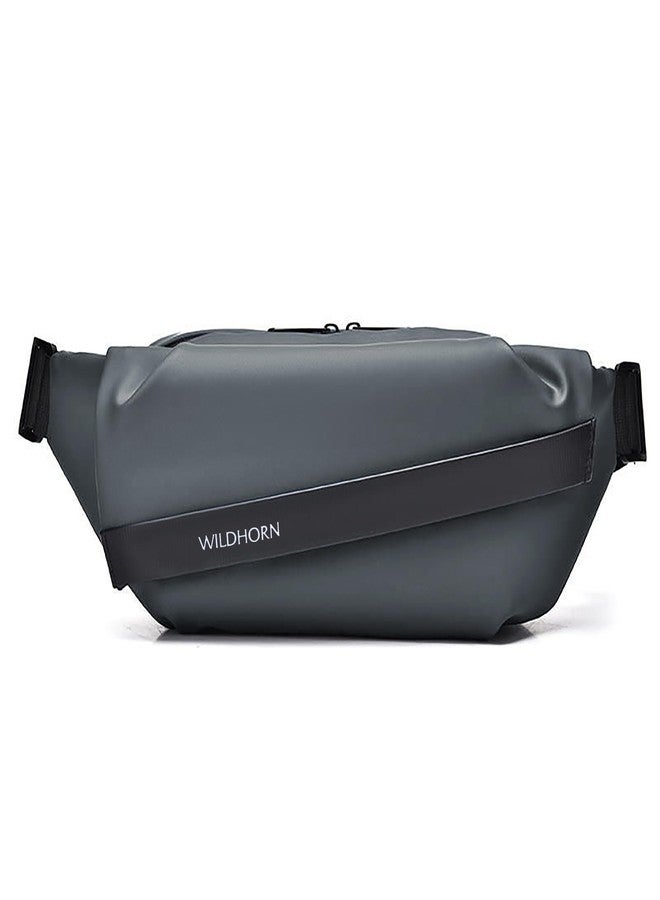 Wildhorn Menâ€™s Crossbody Sling Bag | Compact Waist & Chest Bag | Water-Resistant Travel Fanny Pack with Adjustable Strap for Daily Use, Hiking & Outdoor Adventures (Grey) - Image 1