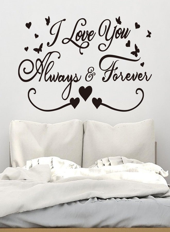 AnFigure Couples Quotes Wall Decals for Bedroom: Inspirational Love Vinyl Art Wall Stickers for Home Bedroom Bathroom Living Room - I Love You Always & Forever 28.6"X15" - Image 1