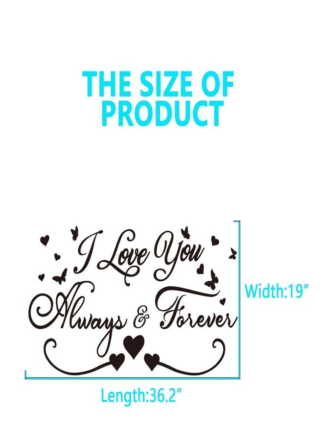 AnFigure Couples Quotes Wall Decals for Bedroom: Inspirational Love Vinyl Art Wall Stickers for Home Bedroom Bathroom Living Room - I Love You Always & Forever 28.6"X15" - Image 3