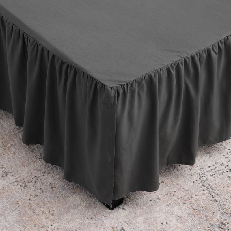 TSUTOMI Black Bed Skirt Twin Size Ruffled Bed Skirt with Split Corners  Twin Bed Skirt 14 Inch Drop Twin Size Bed Skirt Black for Ruffled Bed Skirt with Split Corners  Bed Skirt Twin Size - Image 5