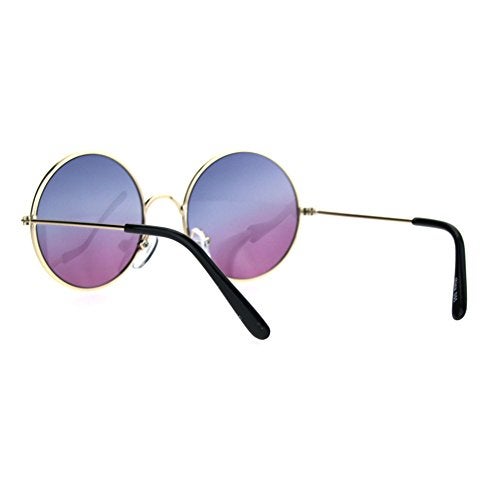 SA106 Kids Child Size Hippie Round Circle Lens Tie Dye Gradient Metal Sunglasses (blue purple) - Image 4