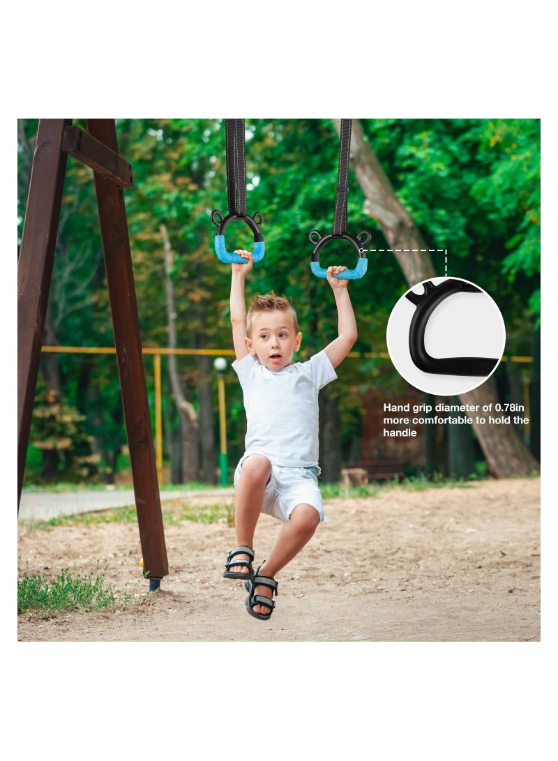 KASTWAVE Gymnastic Rings, Children Exercise Pull up Rings with Adjustable Straps No punching, Kids Home Indoor Load Bearing 220lb Without Bar - Image 4