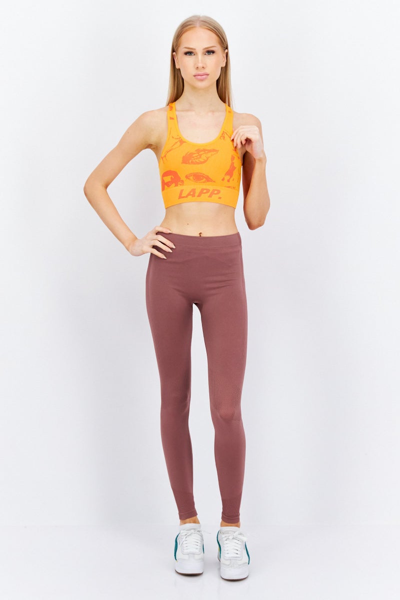 LAPP Women Non Padded Training Sports Bra, Orange - Image 2