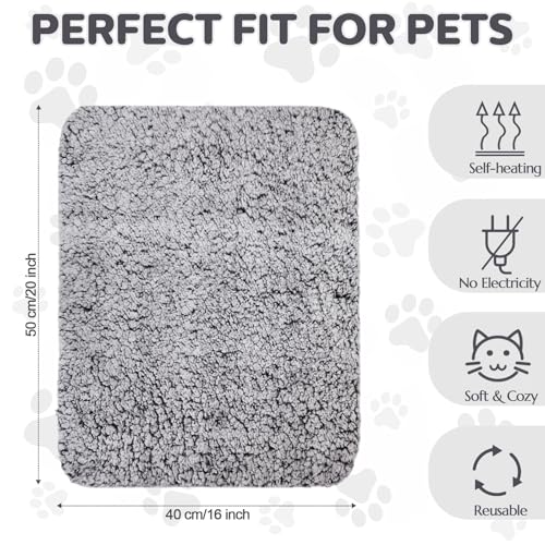 Clysee Self Warming Cat Bed Pad Self Heating Pet Mat Warmer Bed Mat for Feral and Indoor Washable Thermal Pet Kennel Pad with AntiSlip Bottom Gray16 x 20 Inch - Image 3