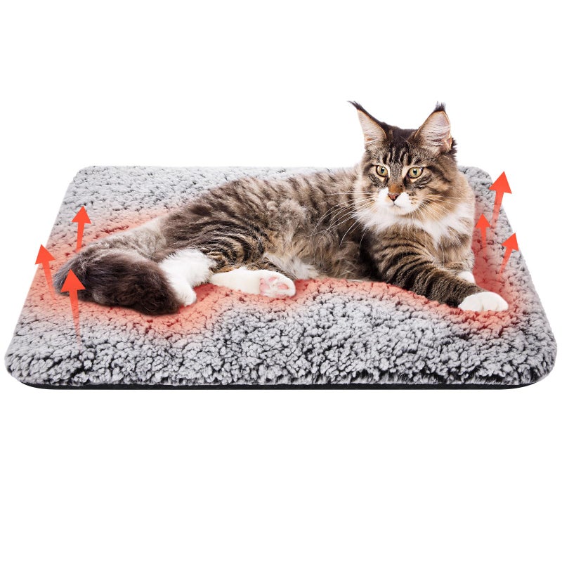 Clysee Self Warming Cat Bed Pad Self Heating Pet Mat Warmer Bed Mat for Feral and Indoor Washable Thermal Pet Kennel Pad with AntiSlip Bottom Gray16 x 20 Inch - Image 2
