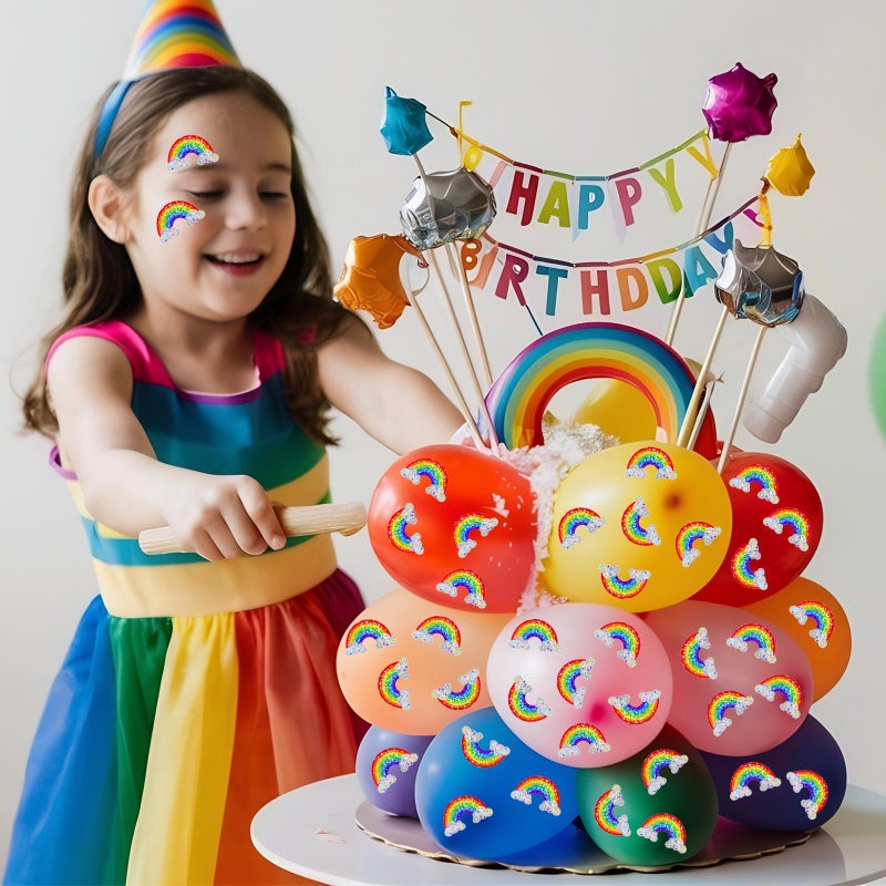 Whaline Rainbow Stickers Roll Laser Colored Rainbow Shape Seal Stickers Waterproof Self-Adhesive Decals for Envelope Journal Decor Birthday Teacher Reward, 500 Pcs - Image 4