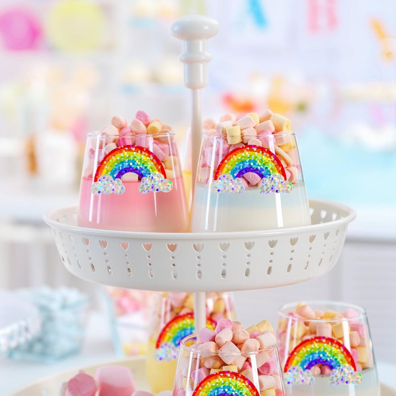 Whaline Rainbow Stickers Roll Laser Colored Rainbow Shape Seal Stickers Waterproof Self-Adhesive Decals for Envelope Journal Decor Birthday Teacher Reward, 500 Pcs - Image 5