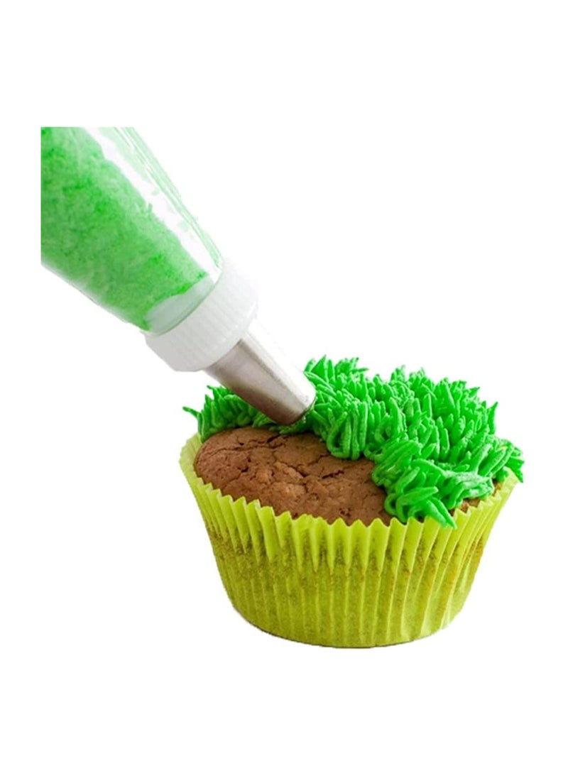 SYOSI - 3 Pcs Stainless Steel Grass Icing Nozzles Set Mousse Cake Decorating Tips Pipe Nozzle DIY Baking Tool Beginners Use for and Decoration Cupcakes Biscuits - Image 1