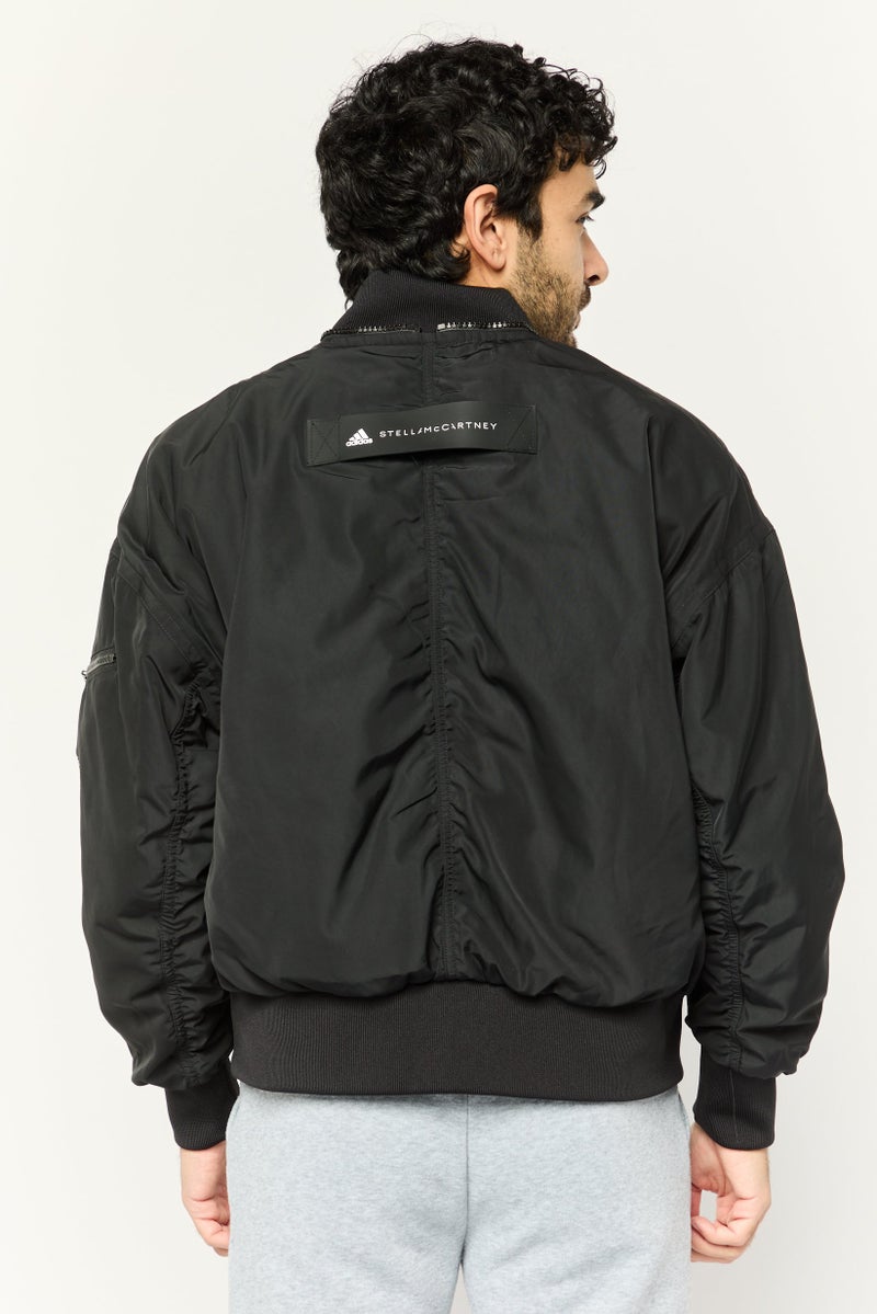 Adidas جاكيت رياضي للرجال بأكمام طويلة مناسب للخارج، أسود - Image 4