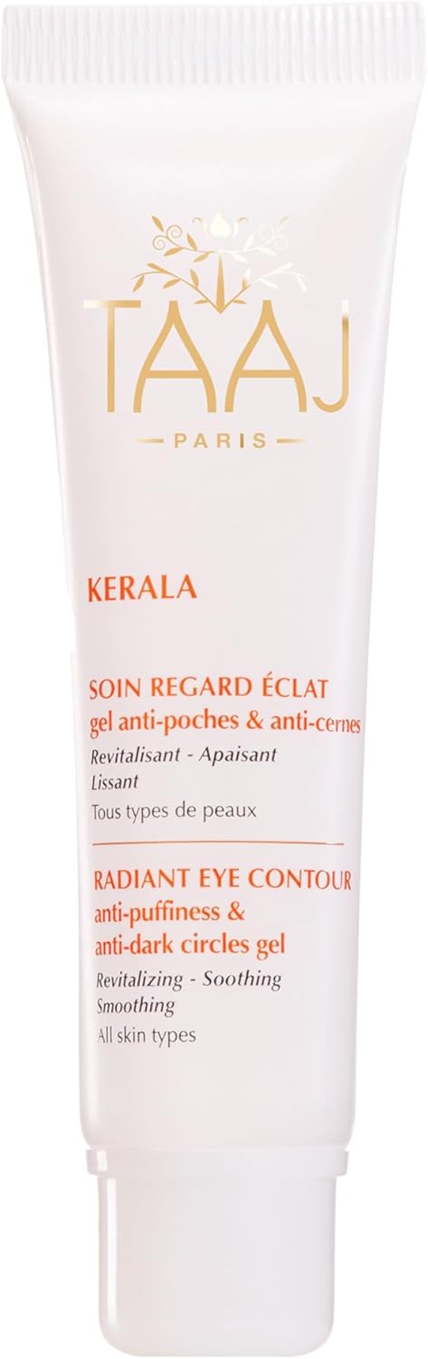 TAAJ Radiance Eye Care KERALA Antibloating and antidark circles gel Reduces signs of fatigue and stress Rich in regenerating active ingredients Aloe Vera 30 ml