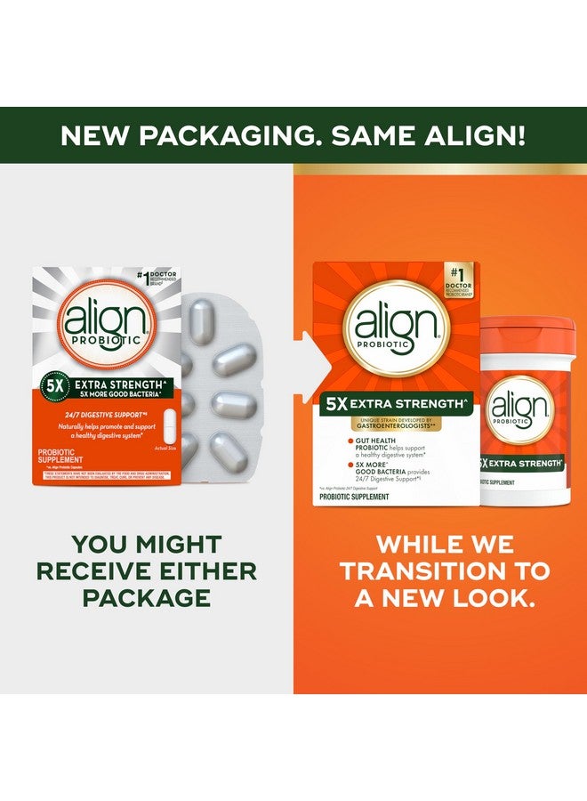 Align ألاين بروبيوتيك قوة إضافية، بروبيوتيك للنساء والرجال، العلامة التجارية الموصى بها من قبل الأطباء رقم 1‡، 5 أضعاف البكتيريا الجيدة^ لدعم نظام هضمي صحي*، 21 كبسولة (قد يختلف التعبئة) - Image 2