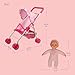 Anivia Baby Doll Collection Anivia Doll Stroller Heart Design Gifts for Toddlers and Girls Foldable Doll Stroller DA004L Pink - Image 3