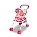Anivia Baby Doll Collection Anivia Doll Stroller Heart Design Gifts for Toddlers and Girls Foldable Doll Stroller DA004L Pink - Image 2