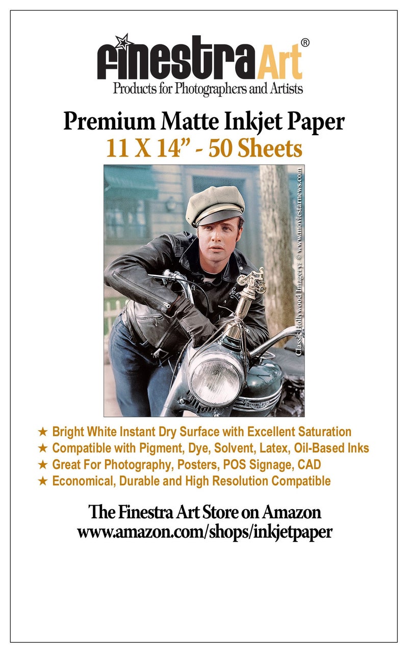 Finestra Art 11 X 14 Premium Arctic Matte Inkjet Photo Paper 50 Sheets