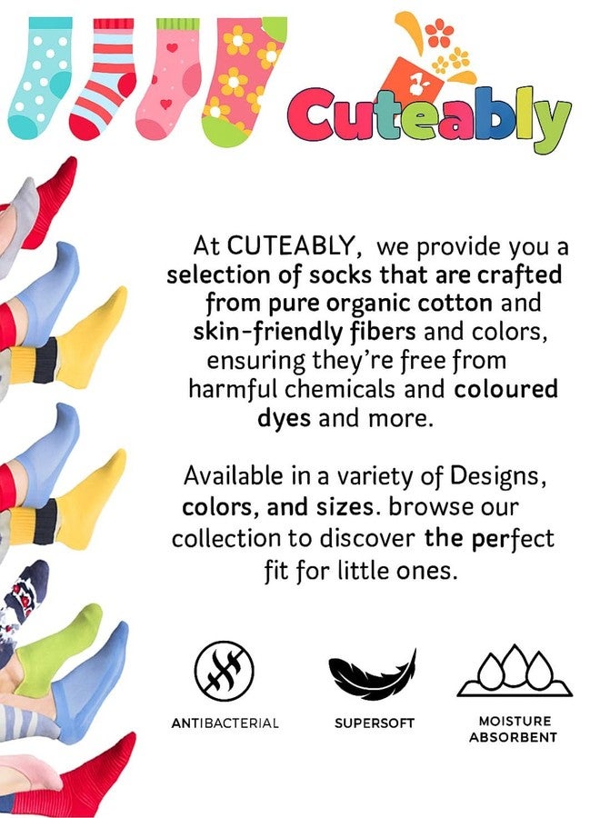 CUTEABLY Baby Boy Non-Slip Organic Cotton Socks, 6 Pairs (IN, Age, 0 Months, 6 Months, Pack of 6) - Image 5