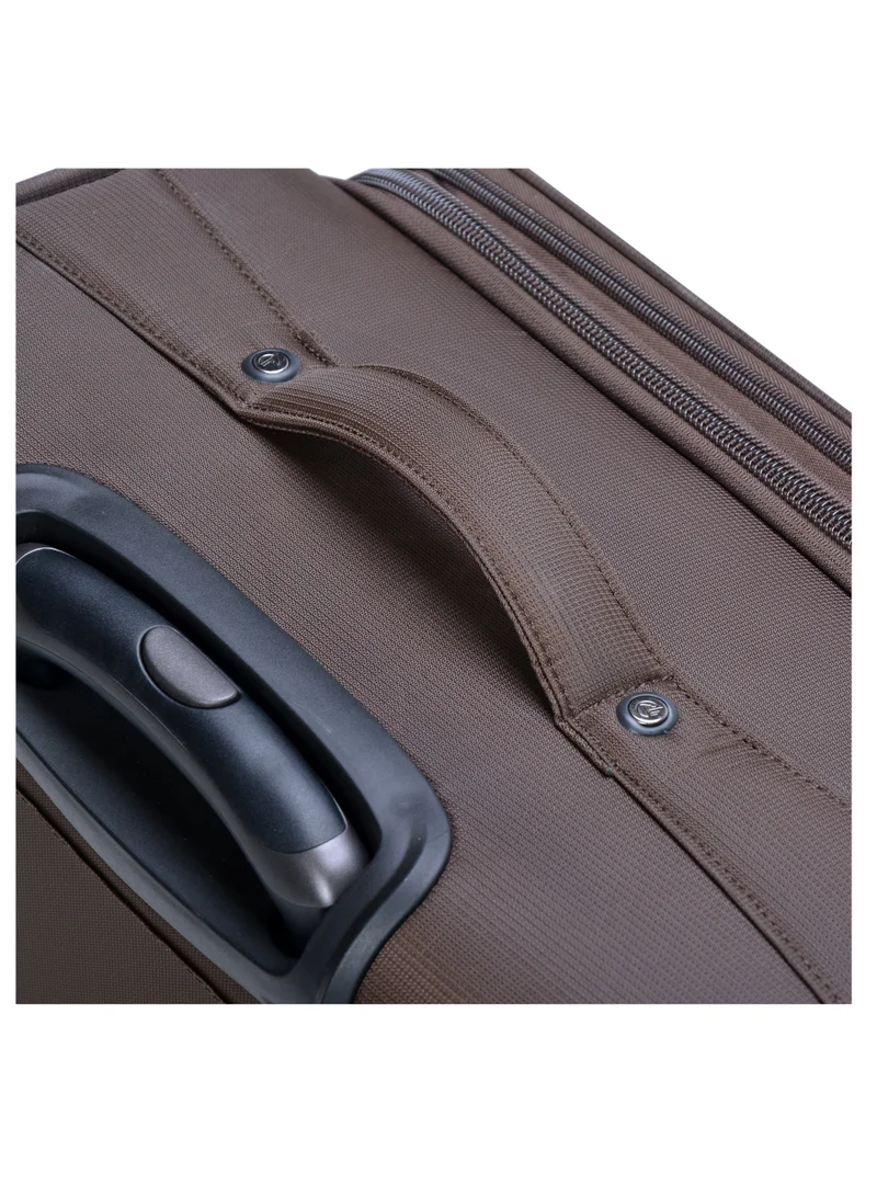 إيمينينت Soft Shell Travel Bag Expandable Trolley Luggage Set of 3 for Unisex Polyester Light Weight Suitcase with TSA lock 4 Quiet Double Spinner Wheels V6093SZ Camel