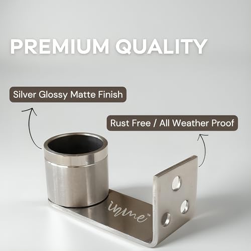 Inme Heavy Duty Stainless Steel Curtain Rod Holder, Wall to Ceiling Mount Bracket - 3 Inch (Silver) With Screws and Wall Plugs Included (Pack of 2) - Image 4