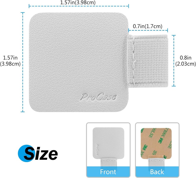 Procase (5 Pack) Pen Loop Holder for Notebooks Journals Planners Tablet Case, Self Adhesive Leather Pencil Holder with Elastic Loop for Pens, Apple Pencil, Stylus Pen -Silver - Image 3