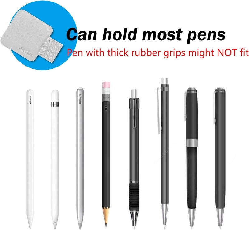 Procase (5 Pack) Pen Loop Holder for Notebooks Journals Planners Tablet Case, Self Adhesive Leather Pencil Holder with Elastic Loop for Pens, Apple Pencil, Stylus Pen -Silver - Image 5