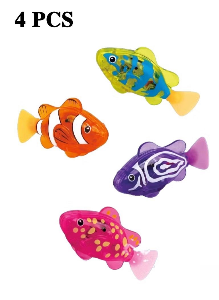 يا إلهي لعبة حمام متوهجة للأطفال والحيوانات الأليفة لعبة أسماك السباحة الأوتوماتيكية 4: لعبة السمك المتذبذبة التفاعلية مع مستشعر الحركة - Image 1