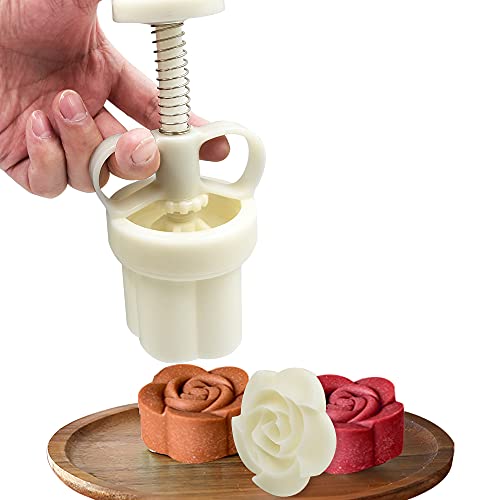 FineGood 2 Set Mooncake Mould Press with 11 Stapms, FineGood DIY Cookie Cutter 50g 100g Flower Press Mooncake Mould Hand Pressure Mooncake Baking Tools - Image 2