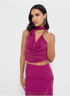Ginger Halter Neck Top & Maxi Skirt Coord Set  - Image 3