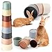Iffitya 8 Pcs Stacking Cups for Rabbits Colorful Bunny Toys for Rabbits and Small Animals Nesting Rabbit Toys of Different Sizes Bunny Stacking Cups for Hiding Food and Playing - Image 3