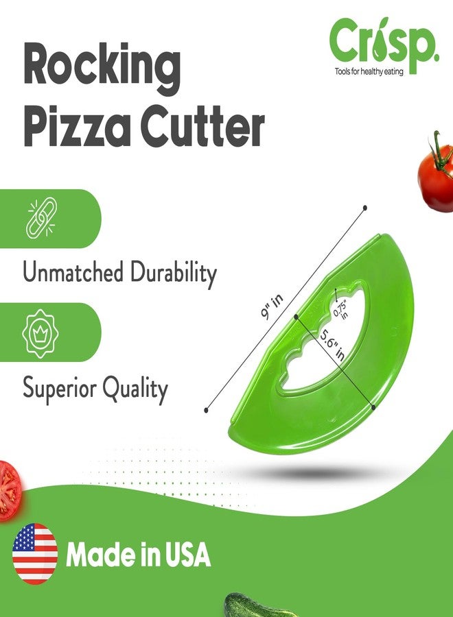 كريسب قطاعة بيتزا مقرمشة - غير لاصقة، سهلة التنظيف، وآمنة للغسل في غسالة الأطباق - أداة تقطيع بيتزا يدوية، أدوات تقطيع الكيك والخبز، أدوات خبز، وآمنة للغسل في غسالة الأطباق - أخضر زاهي - Image 2