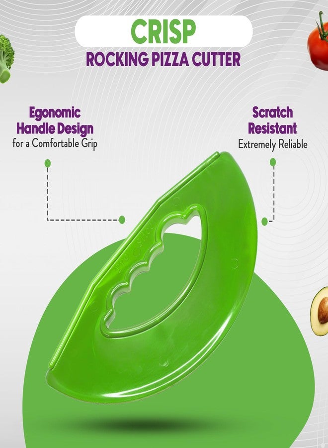 كريسب قطاعة بيتزا مقرمشة - غير لاصقة، سهلة التنظيف، وآمنة للغسل في غسالة الأطباق - أداة تقطيع بيتزا يدوية، أدوات تقطيع الكيك والخبز، أدوات خبز، وآمنة للغسل في غسالة الأطباق - أخضر زاهي - Image 5