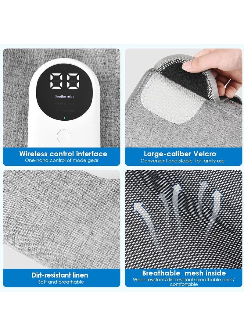 MileMelo - Cordless Calf Massager with Heat, Leg Massager for Pain and Circulation with 3 Modes and 3 Intensities,Revitive Circulation Booster for Legs Air Compression Massager-Single(Grey) - Image 1