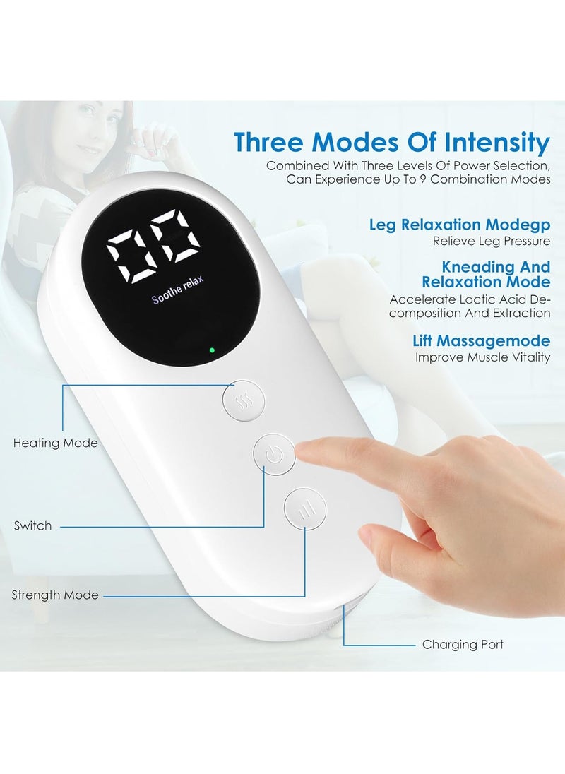 MileMelo - Cordless Calf Massager with Heat, Leg Massager for Pain and Circulation with 3 Modes and 3 Intensities,Revitive Circulation Booster for Legs Air Compression Massager-Single(Grey) - Image 1