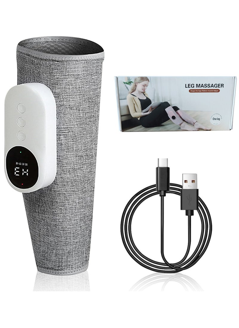 MileMelo - Cordless Calf Massager with Heat, Leg Massager for Pain and Circulation with 3 Modes and 3 Intensities,Revitive Circulation Booster for Legs Air Compression Massager-Single(Grey) - Image 1
