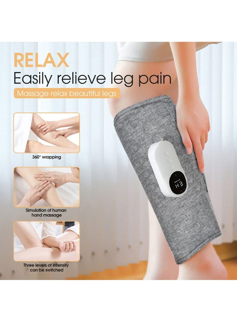 MileMelo - Cordless Calf Massager with Heat, Leg Massager for Pain and Circulation with 3 Modes and 3 Intensities,Revitive Circulation Booster for Legs Air Compression Massager-Single(Grey) - Image 1