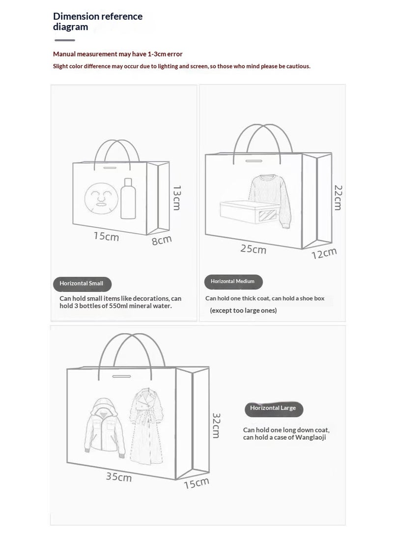 حقيبة هدايا ملونة بمقبض، أكياس ورقية للهدايا مطبوعة برسومات زيتية، أكياس هدايا متوسطة الحجم وصغيرة الحجم - Image 4