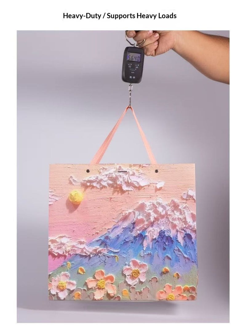 حقيبة هدايا ملونة بمقبض، أكياس ورقية للهدايا مطبوعة برسومات زيتية، أكياس هدايا متوسطة الحجم وصغيرة الحجم - Image 5