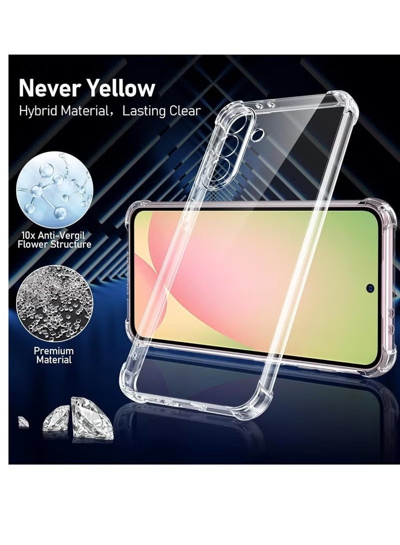 JAJEEK Samsung A56 Shockproof Clear Case with 2-Pack Tempered Glass Screen Protector, Edge-to-Edge Full Screen Coverage, Bumper Cover for Samsung Galaxy A56 5G 2025 - Image 3