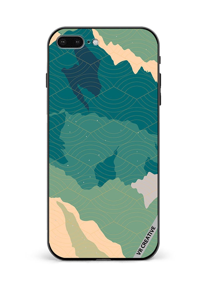 VR CREATIVE Protective Case Cover For Apple iPhone 7 Plus/8 Plus Line Art Landscape Design Multicolour - Image 1