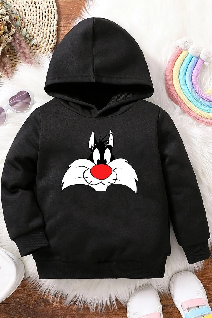ONLYTRENDWEAR Kids Sylvester Printed Sweatshirt 3-4 Years Old Black
