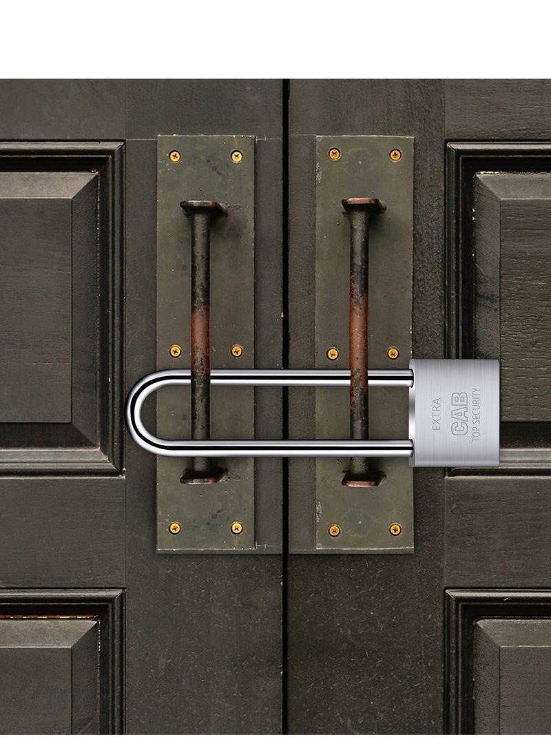 Lengthened Padlock with 4 Keys, 6.4 Inch Long Shackle Padlock Heavy Duty Lock Waterproof High Security Outdoor Padlock for Warehouses Container Doors Garage Shed  - Image 3