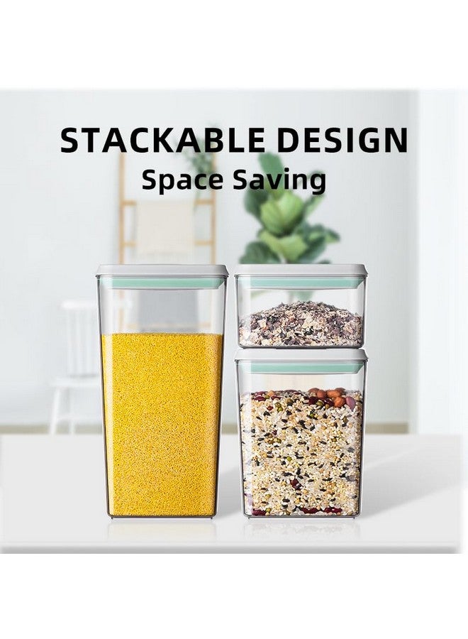 Ankou Pop Airtight Food Storage Containers with Lids- 3 Pcs Stackable One Button Opening Food Containers, Kitchen Pantry Storage Containers for Snacks Candy Salt Herbs Spices BPA-Free (1.2 QT * 3) - Image 4